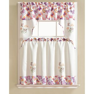 Gironde Butterfly 3 Piece Kitchen Curtain Set