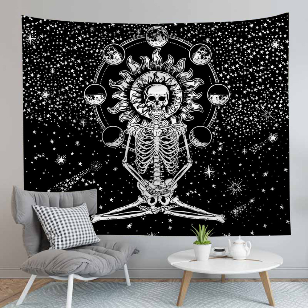 black and white tapestry