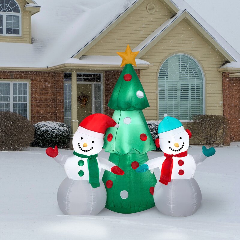 The Holiday Aisle® Snowman Pair with Tree Inflatable & Reviews | Wayfair