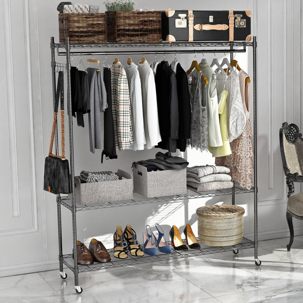 Rebrilliant Fierros 47 2 Metal Clothes Rack And Garment Racks Wayfair