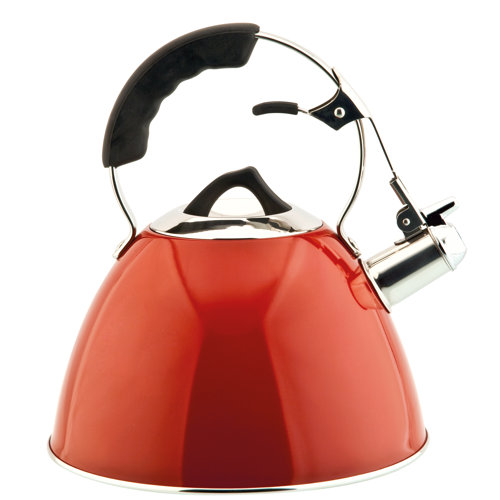 Aquatic Stainless Steel Whistling Stove Top Kettle CS-Kochsysteme by Carl Schmidt Sohn Colour: Red