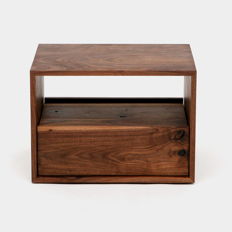 THN 1 - Drawer Solid Wood Nightstand in Black/Brown