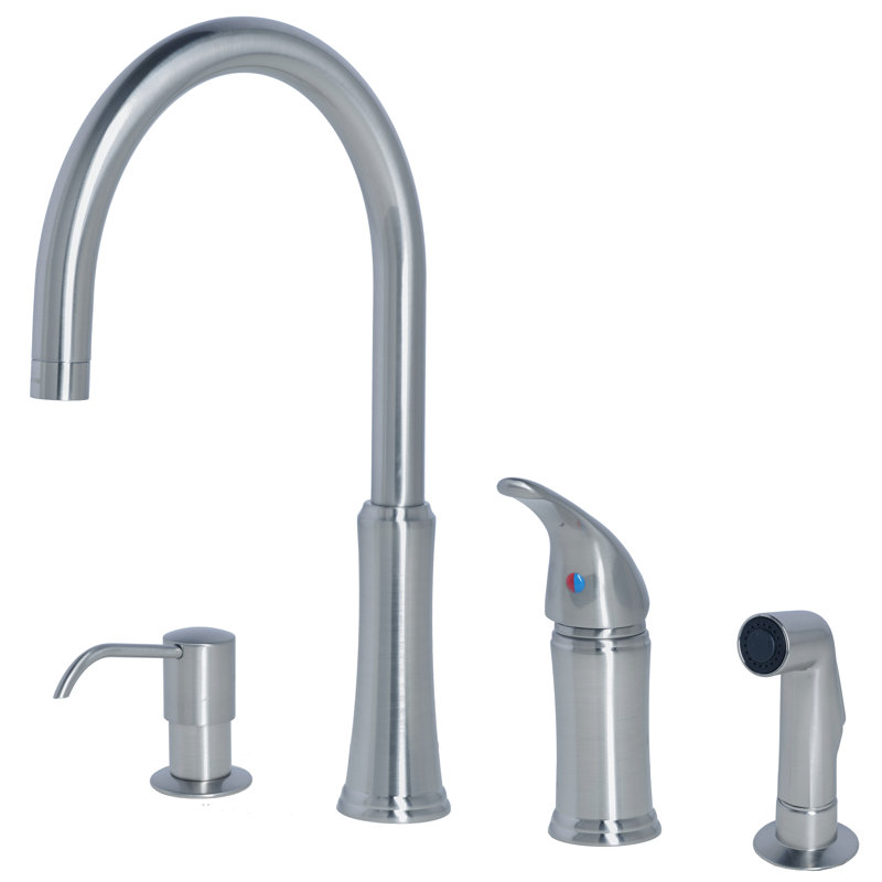 Lagunabrass Single Handle Kitchen Faucet With Side Spray Wayfair