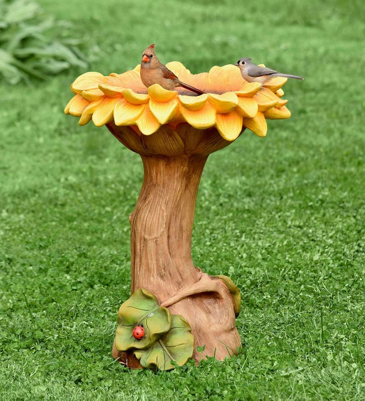 Home Polyresin Sunflower Bird Bath Creative Garden Sculpture 2021NEW 