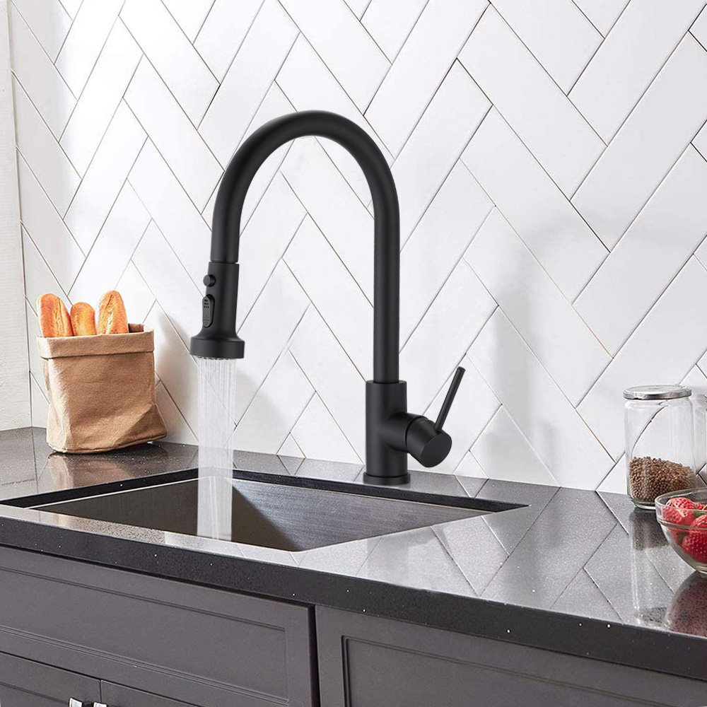 Proox Single Handle Pull Down Sprayer Kitchen Sink Faucet Wayfair