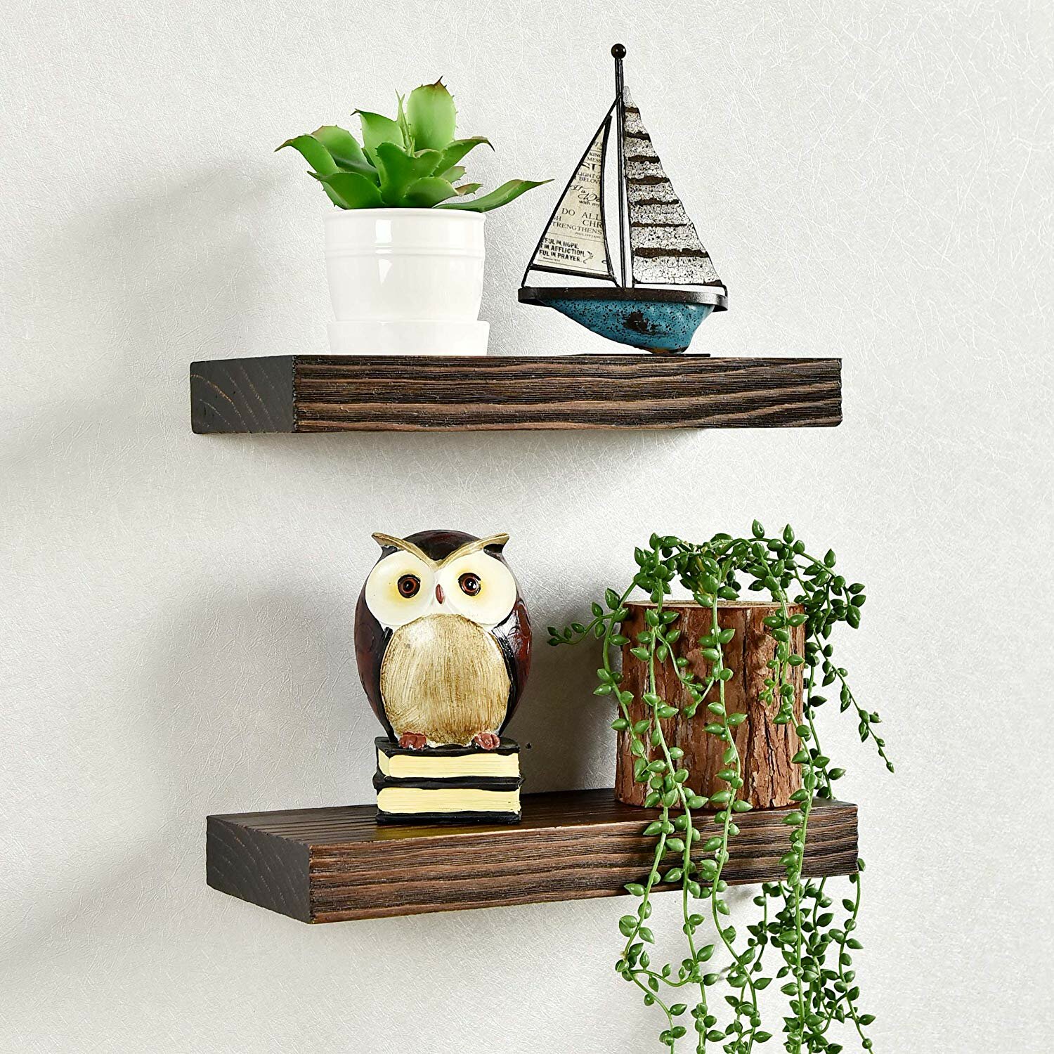 Millwood Pines 2 Piece Pine Solid Wood Floating Shelf & Reviews | Wayfair