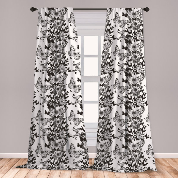 White Curtains With Gray Trim Wayfair