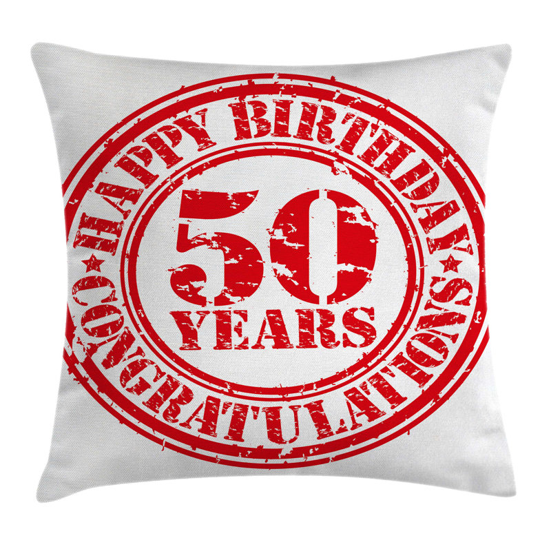 Ambesonne Grunge 50th Birthday Icon Indoor Outdoor Pillow Cover