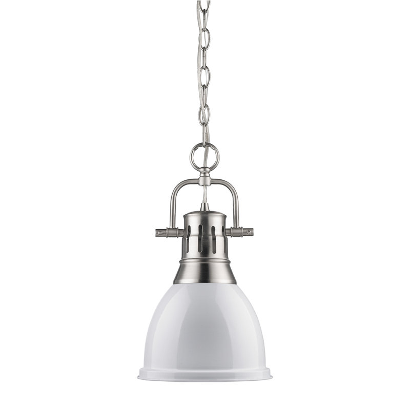 Alethia 1 - Light Unique / Statement Pendant with No Secondary Or Accent Material Accents Shade Color: White, Finish: Aged Brass