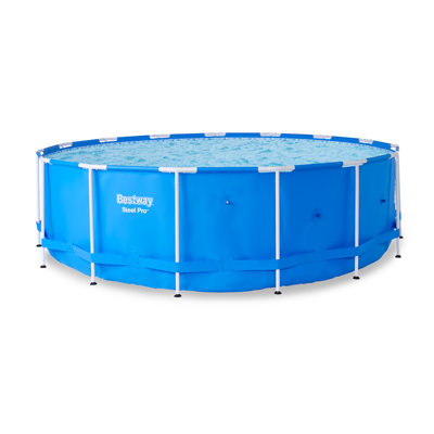 Bestway Steel Pro Round Above Ground Outdoor Backyard Swimming Pool