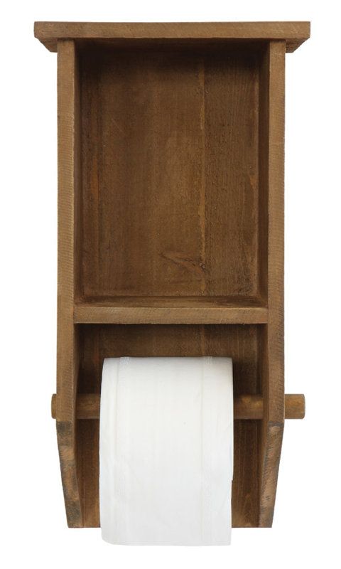 Creative Co Op Casual Country Fir Wood Wall Mount Toilet Paper Casual Country Fir Wood Wall Mount Toilet Paper Holder With Shelf