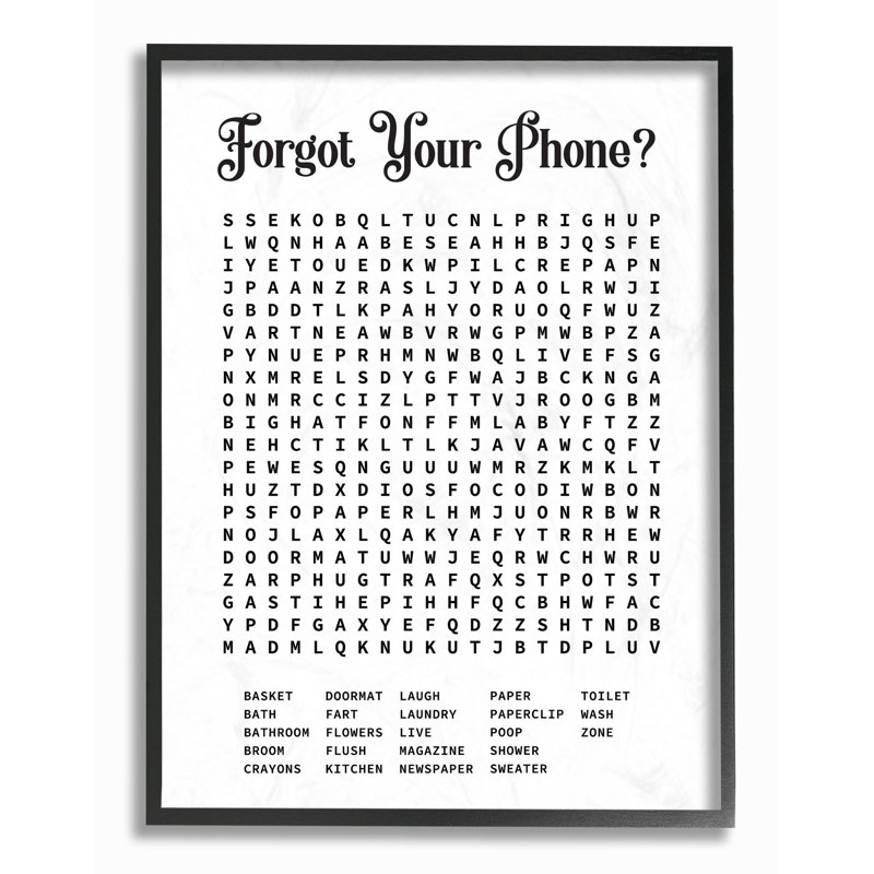 Ebern Designs Phone Crossword Puzzle Bathroom Word Design