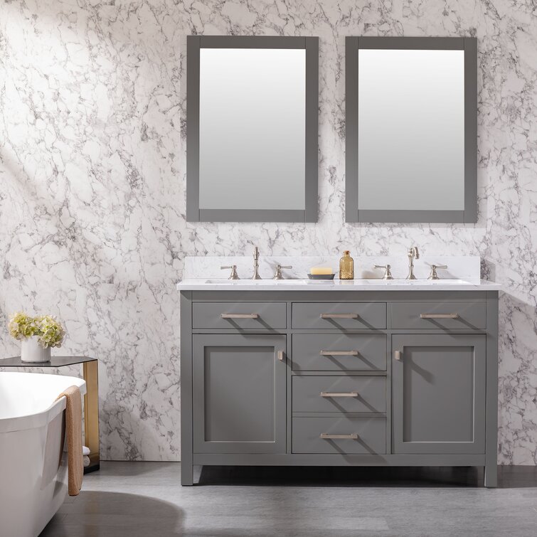 Sterling Rivers Atencio 54" Double Bathroom Vanity Set & Reviews | Perigold