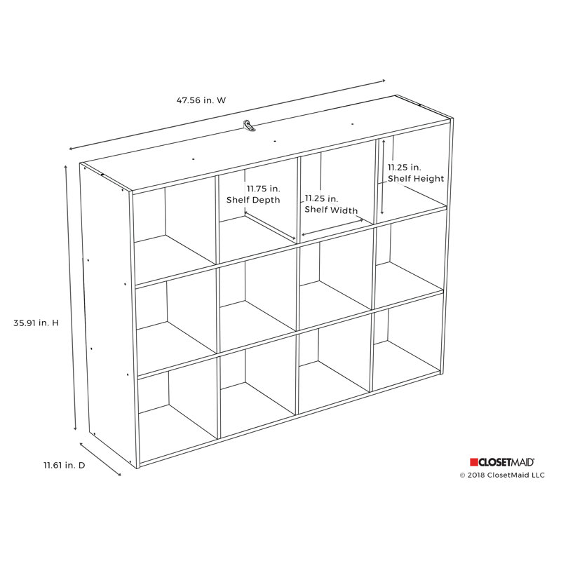 Closetmaid Cubeicals 12 Cube Bookcase With 3 Fabric Bins Wayfair