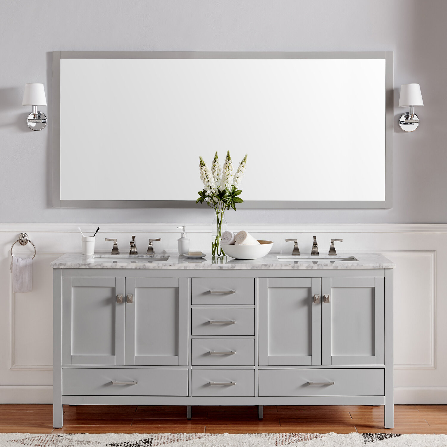 Brayden Studio Pichardo 78 Transitional Double Bathroom Vanity Set Reviews Wayfair