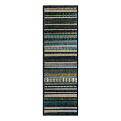 Tavon Striped Green/Blue Indoor / Outdoor Area Rug