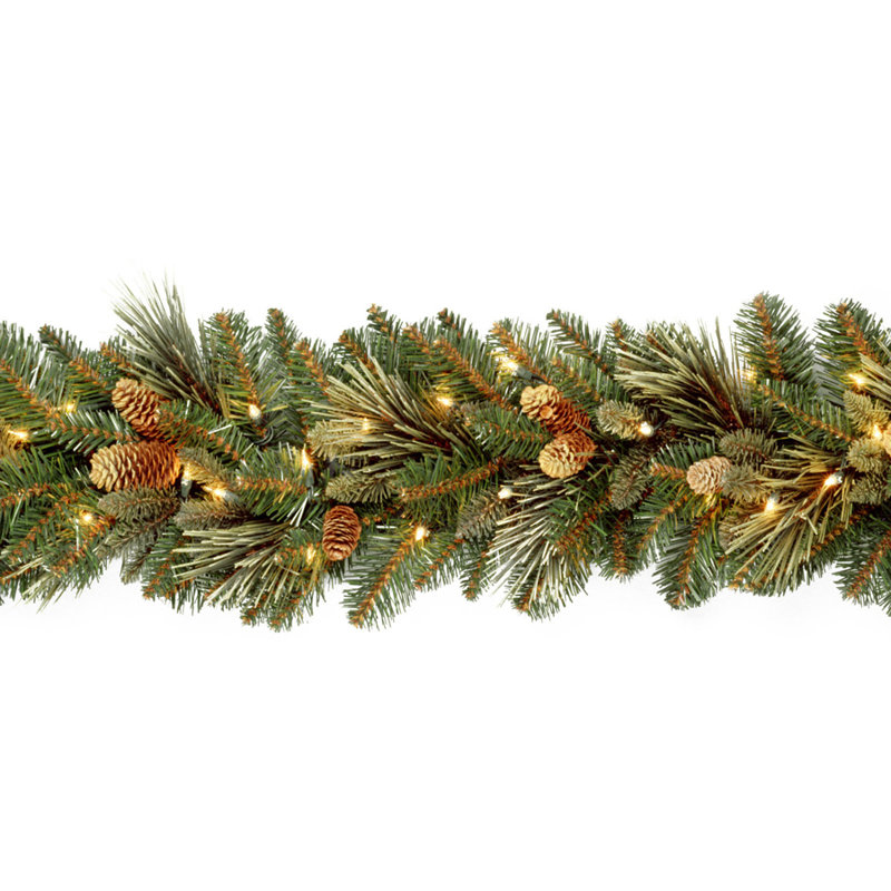 Pre lit Pine Garland... Pre-Lit Pine Garland with 100 Clear Lights