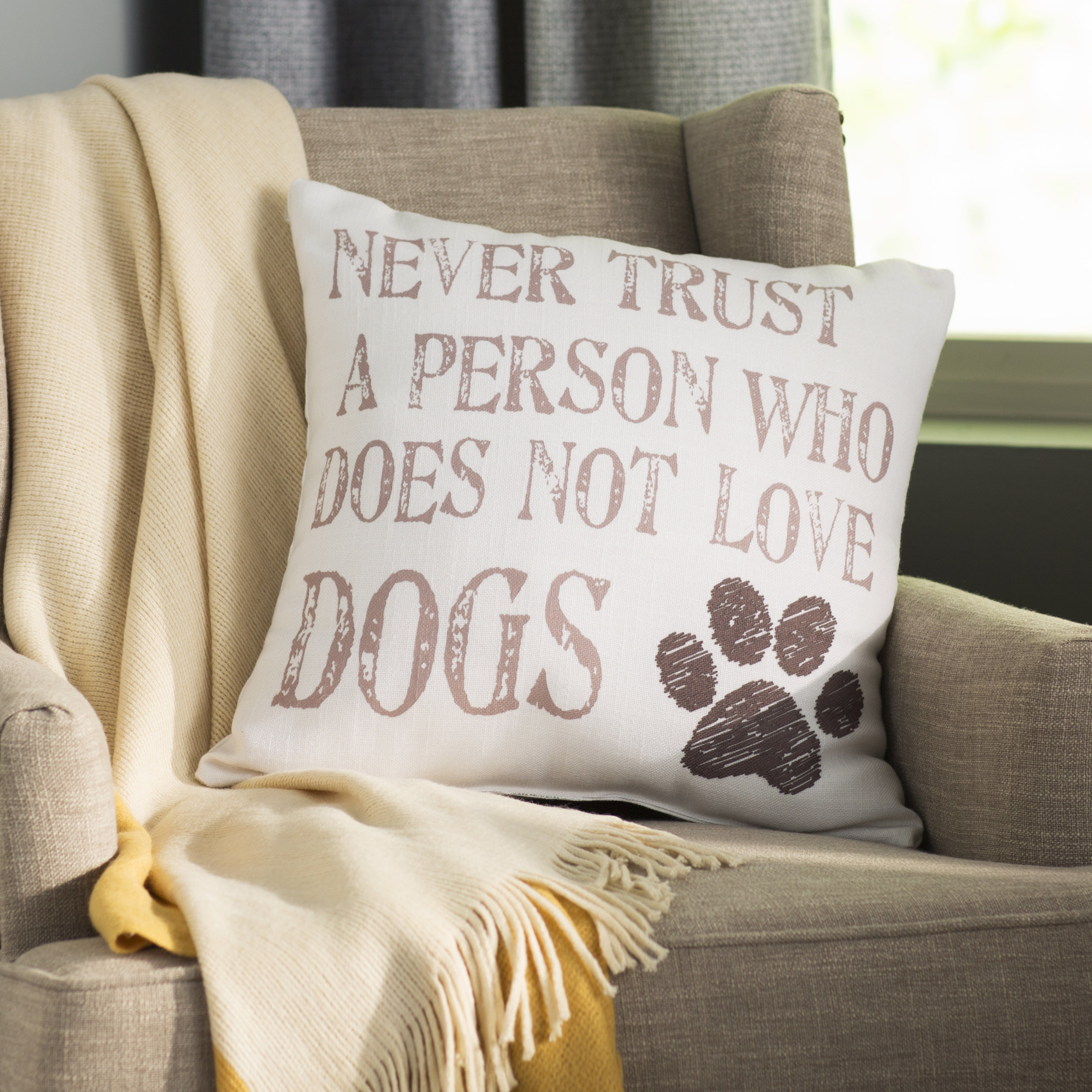 Winston Porter Kaelan Dog Lover Throw Pillow Reviews