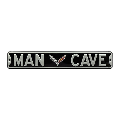 Car Brand Wall D&Atilde;cor AuthenticStreetSigns Car Brand Corvette  Man Cave C7 Black