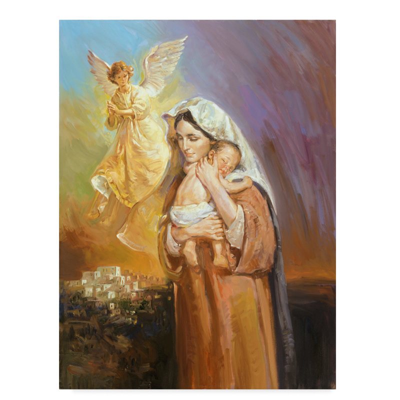 Trademark Art Mary And Angel Oil Painting Print On Wrapped