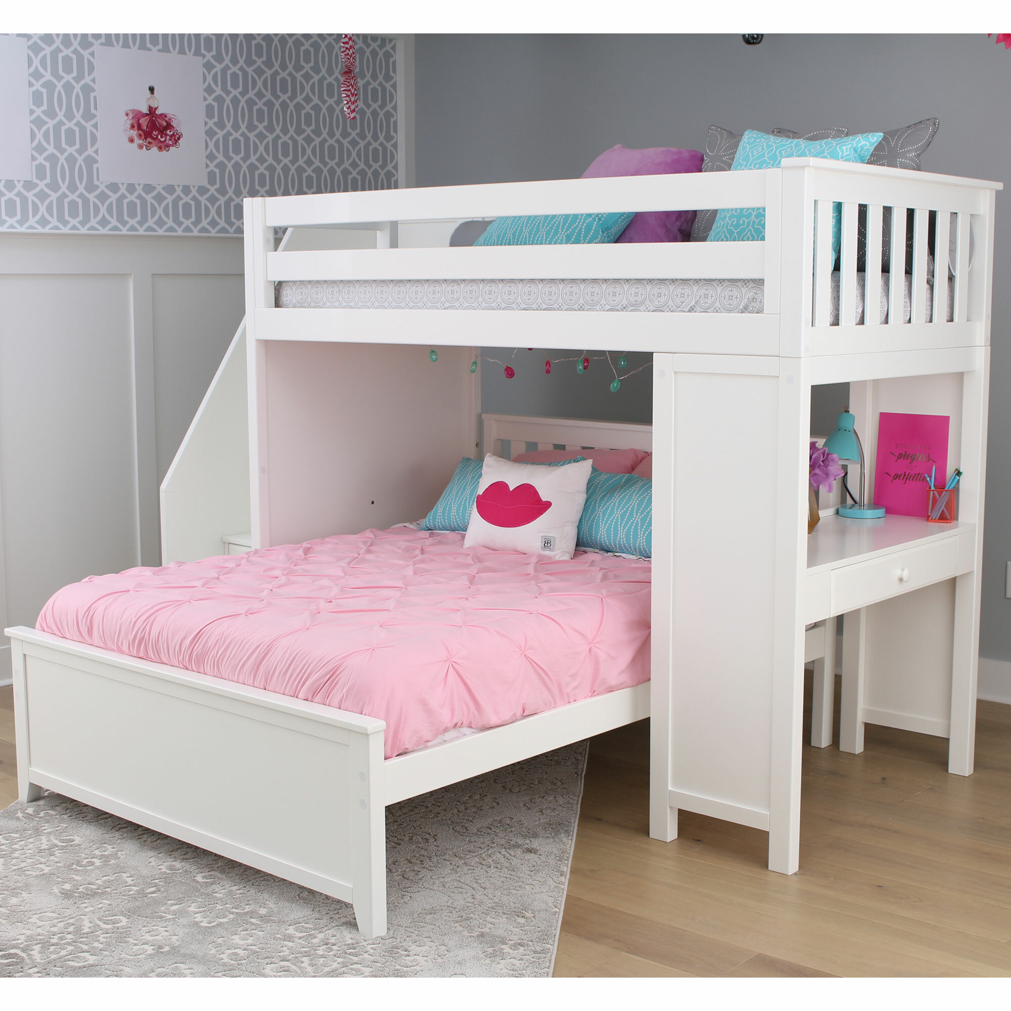 Alvarez Twin Over Full L Shape Bunk Bed With Drawers Reviews