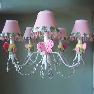 Silly Bear Pink Flutter Butterfly 5 Light Shaded Classic Traditional Chandelier Wayfair