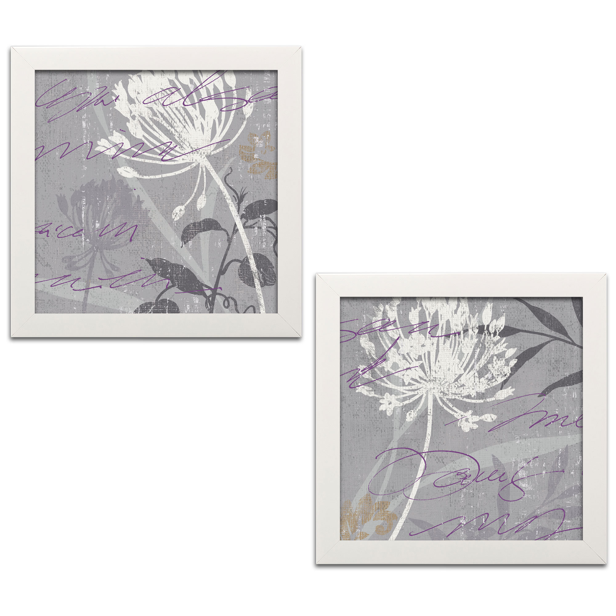 Latitude Run® Beautiful Gray And White Flower by Lisa Audit 2 Piece