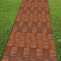 New Interlocking Tiles Wood Floor Tiles Garden décor Outdoor 9pc Anti-Slip 
