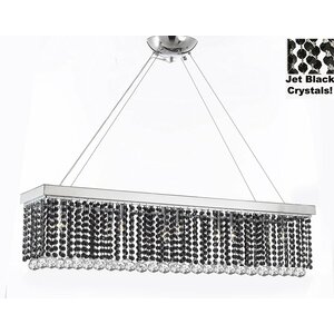 Contemporary Rectangular 10-Light Crystal Chandelier