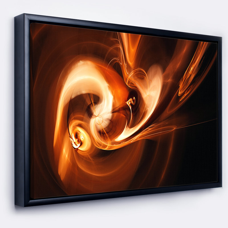 East Urban Home Fractal Smoke Texture Brown Framed Graphic Art