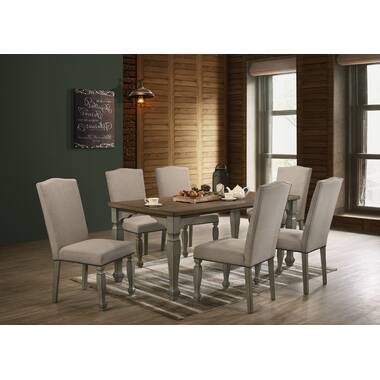 fahey 6 piece solid wood dining set