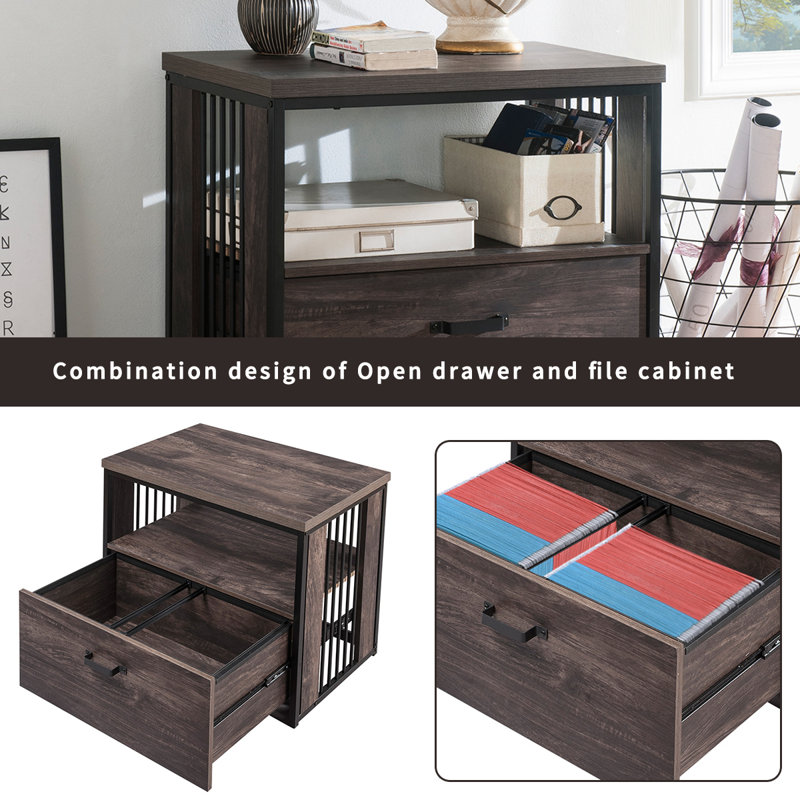 17 Stories Home Office Lateral File Cabinet With Drawers Large Modern Wood Lateral Filing Cabinets Fits Legal Letter A4 Size File Mdf Board Perfect For Living Room Entryway Home Office Brown