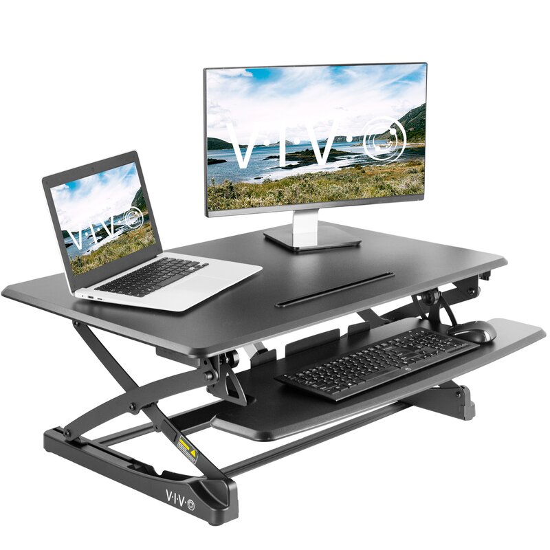 Vivo Monitor Riser Sit Electric Height Adjustable Standing Desk