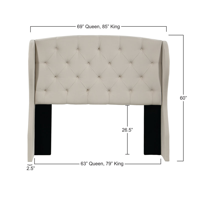 Darby Home Co Sornson Upholstered Wingback Headboard And Tufted