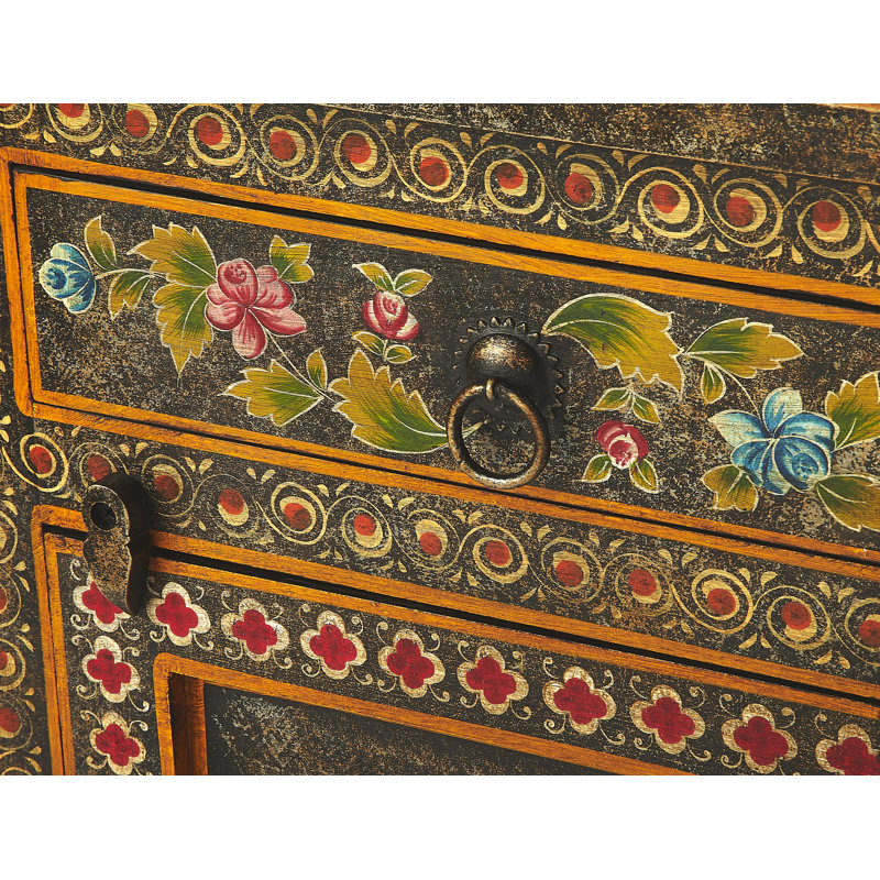 Bloomsbury Market Geroskipou Hand Painted 1 Door Accent Cabinet