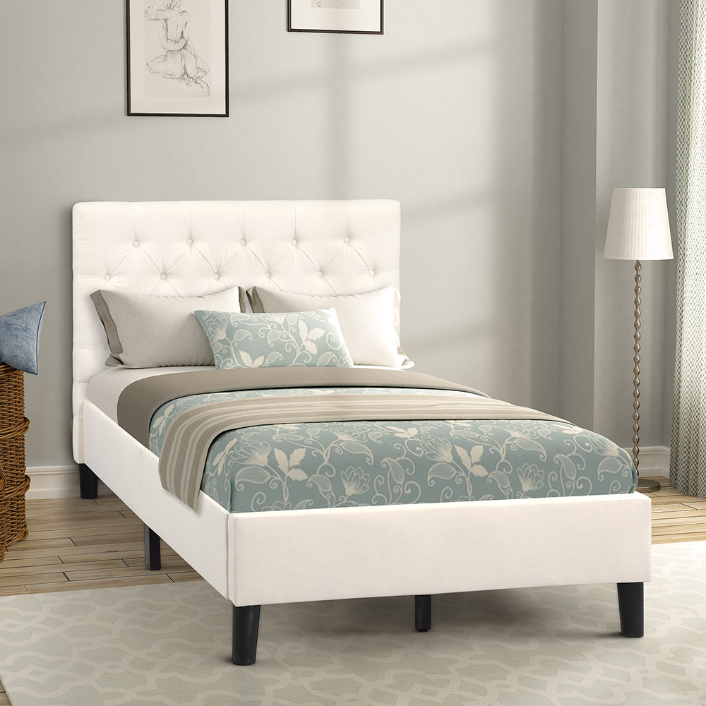 Ebern Designs Immanuela Twin Tufted Low Profile Platform Bed | Wayfair