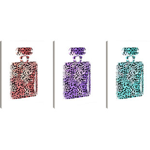 Chanel Perfume Wall Art Wayfair Leopard Print Perfume Bottle Wall Plaque Set Of 3