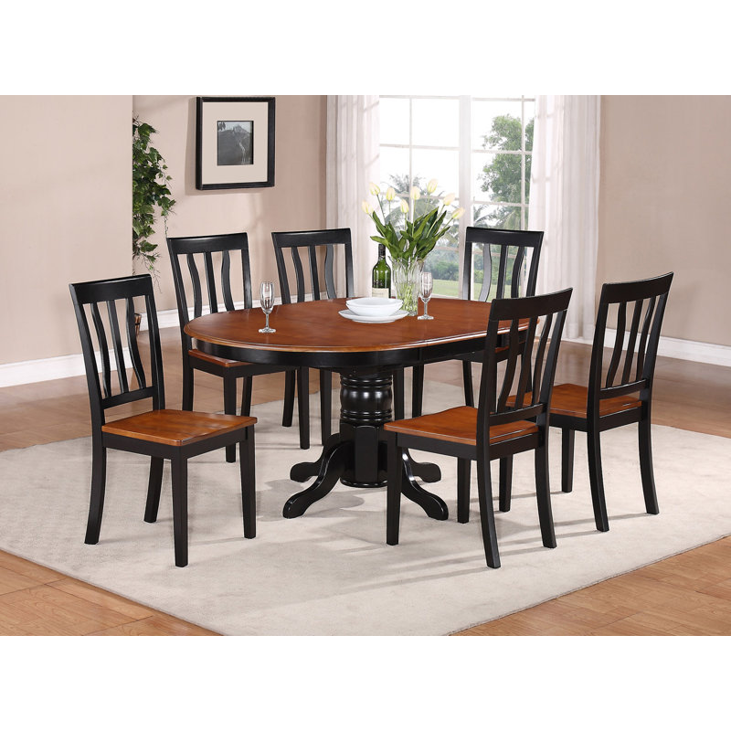 August Grove Spurling 7 Piece Drop Leaf Solid Wood Dining Set Reviews Wayfair