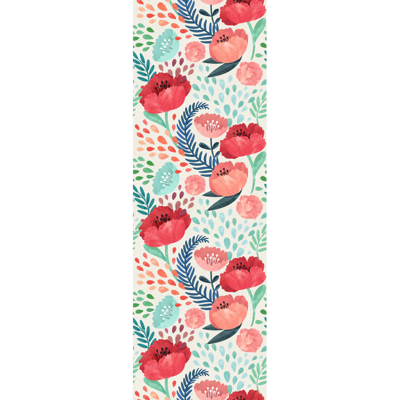 Bungalow Rose Lombardo Removable Vintage Poppy Flowers 10 L X 25
