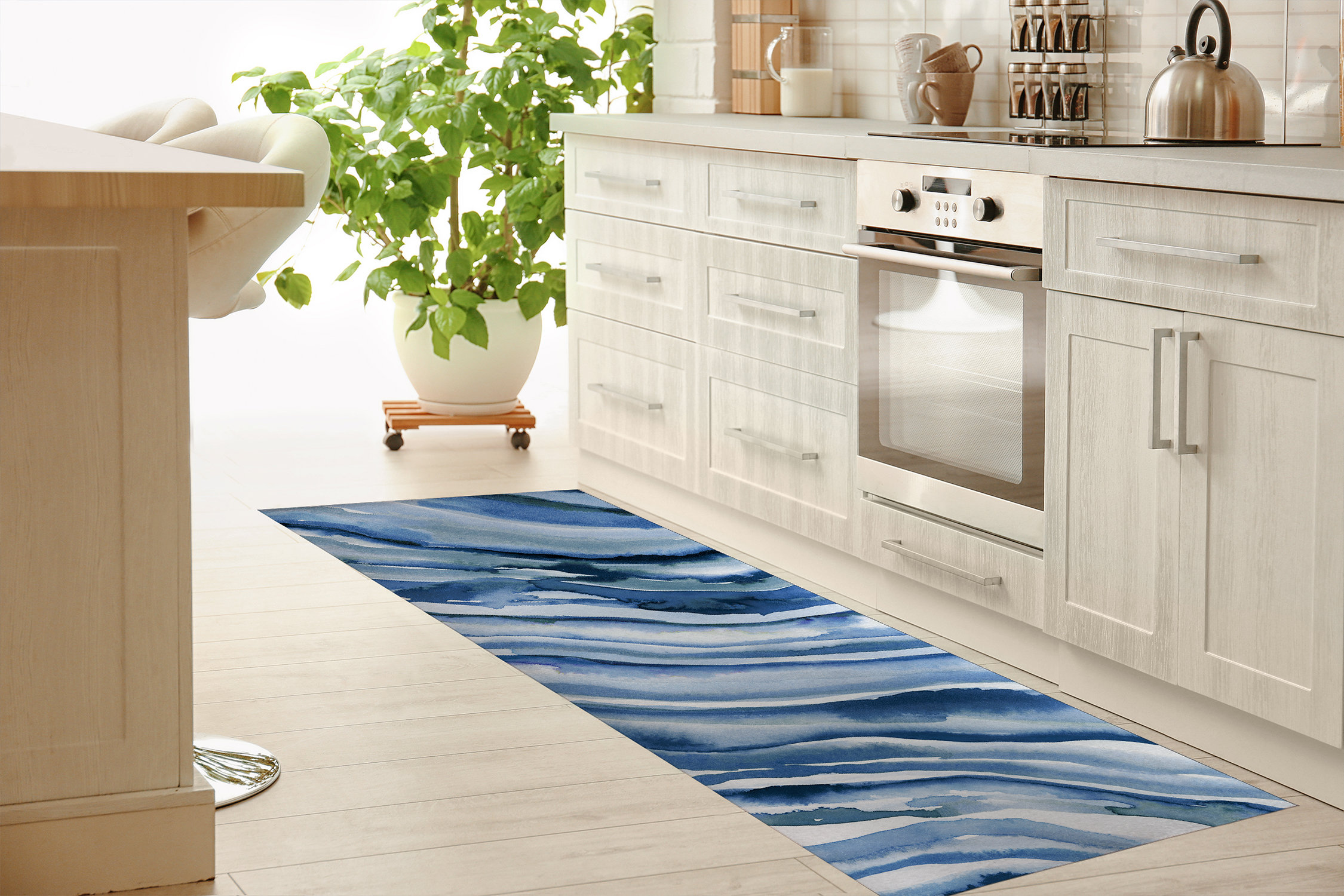 Beachcrest Home Cassville Waves Kitchen Mat Wayfair