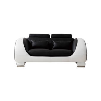 Orren Ellis Brambory 67 Genuine Leather Pillow Top Arm Loveseat Wayfair