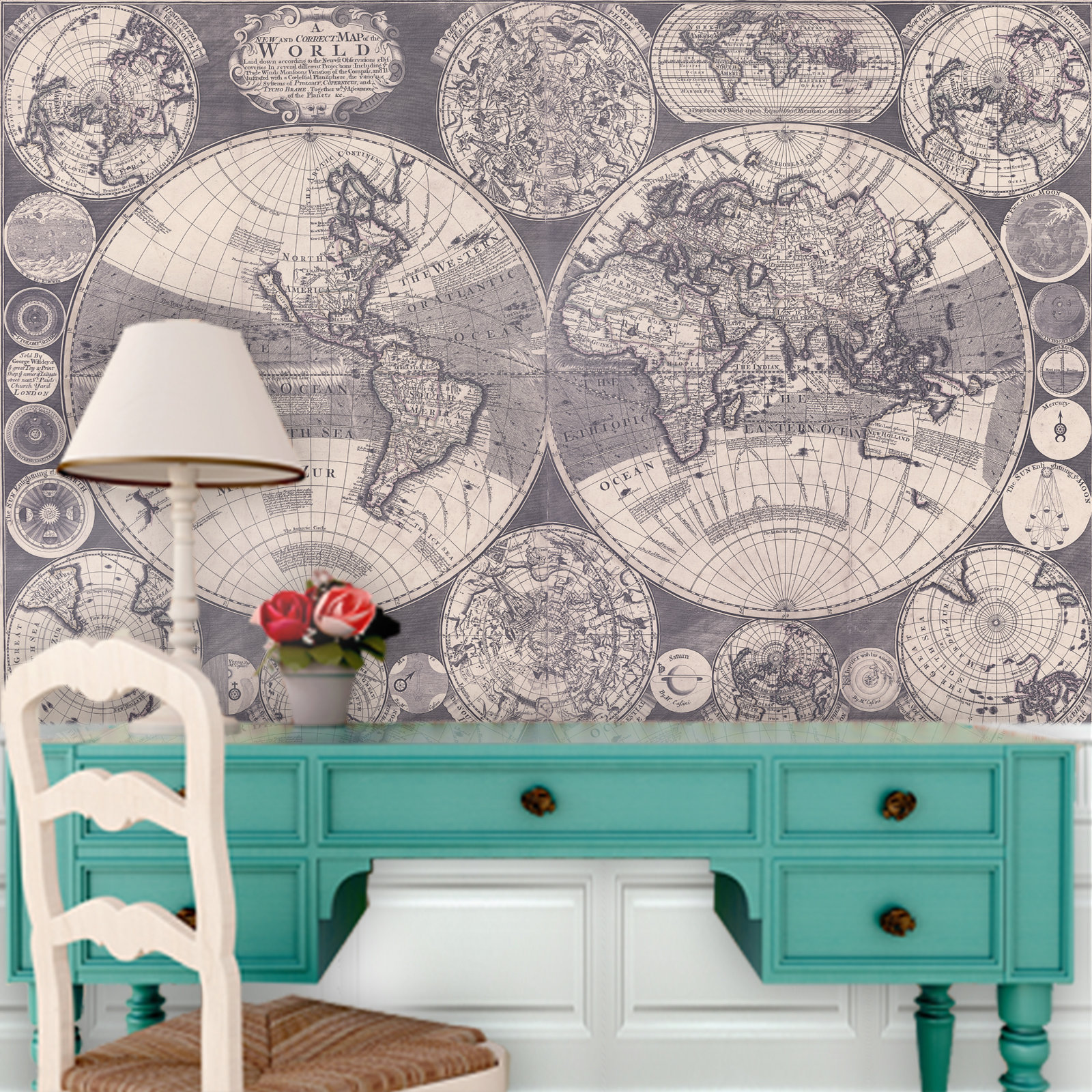 Swag Paper World Map Wall Mural Wayfair