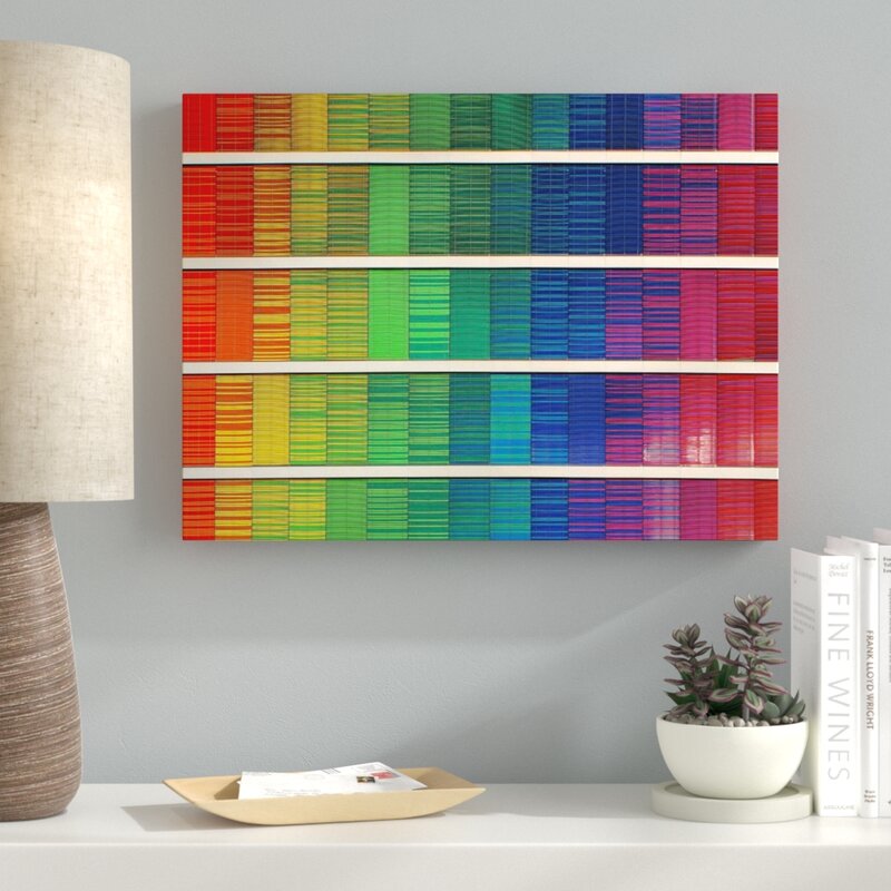 Sharp Colors (303) - Wrapped Rainbow Contemporary Canvas Graphic Art