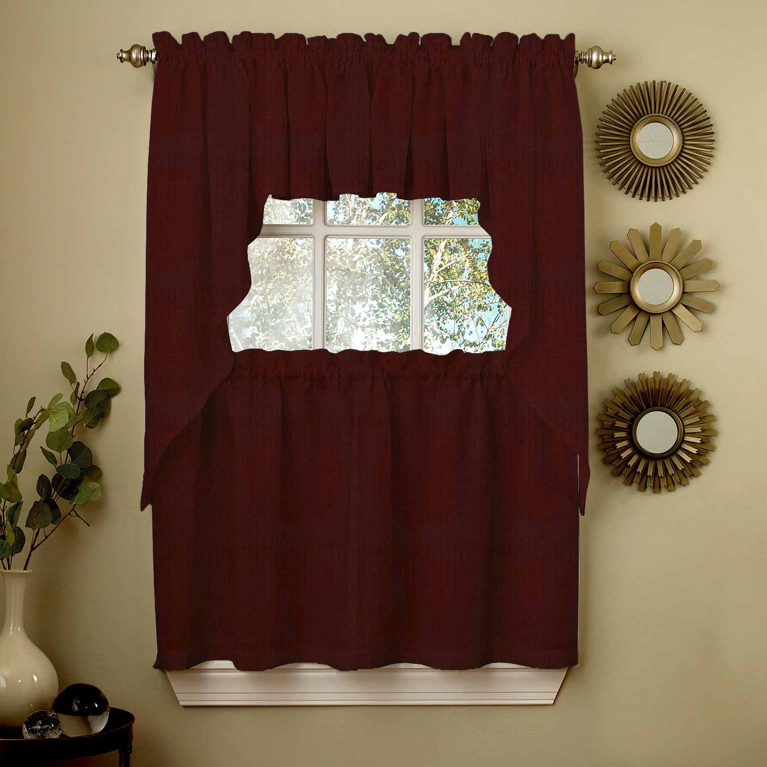 Charlton Home Enola Kitchen Tier Curtain Reviews Wayfair