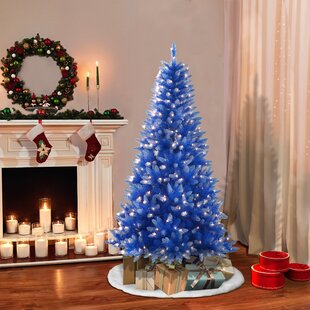 pre lit christmas tree with blue lights