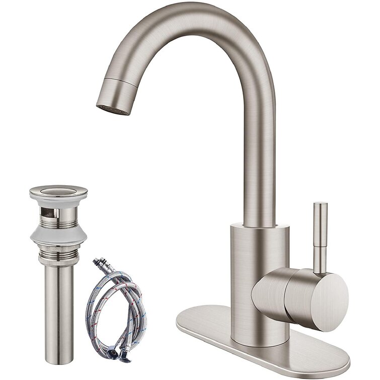 Deck Mounted 304SUS Kitchen Sink Single Cold Water Facuet Tap Brushed Nickel