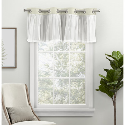 Catarina Solid Color Linen Tailored 52" Window Valance