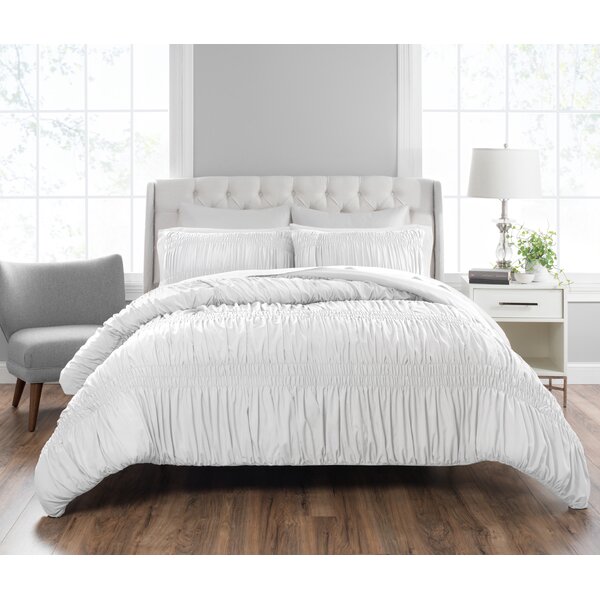 White Ruched Comforter Wayfair