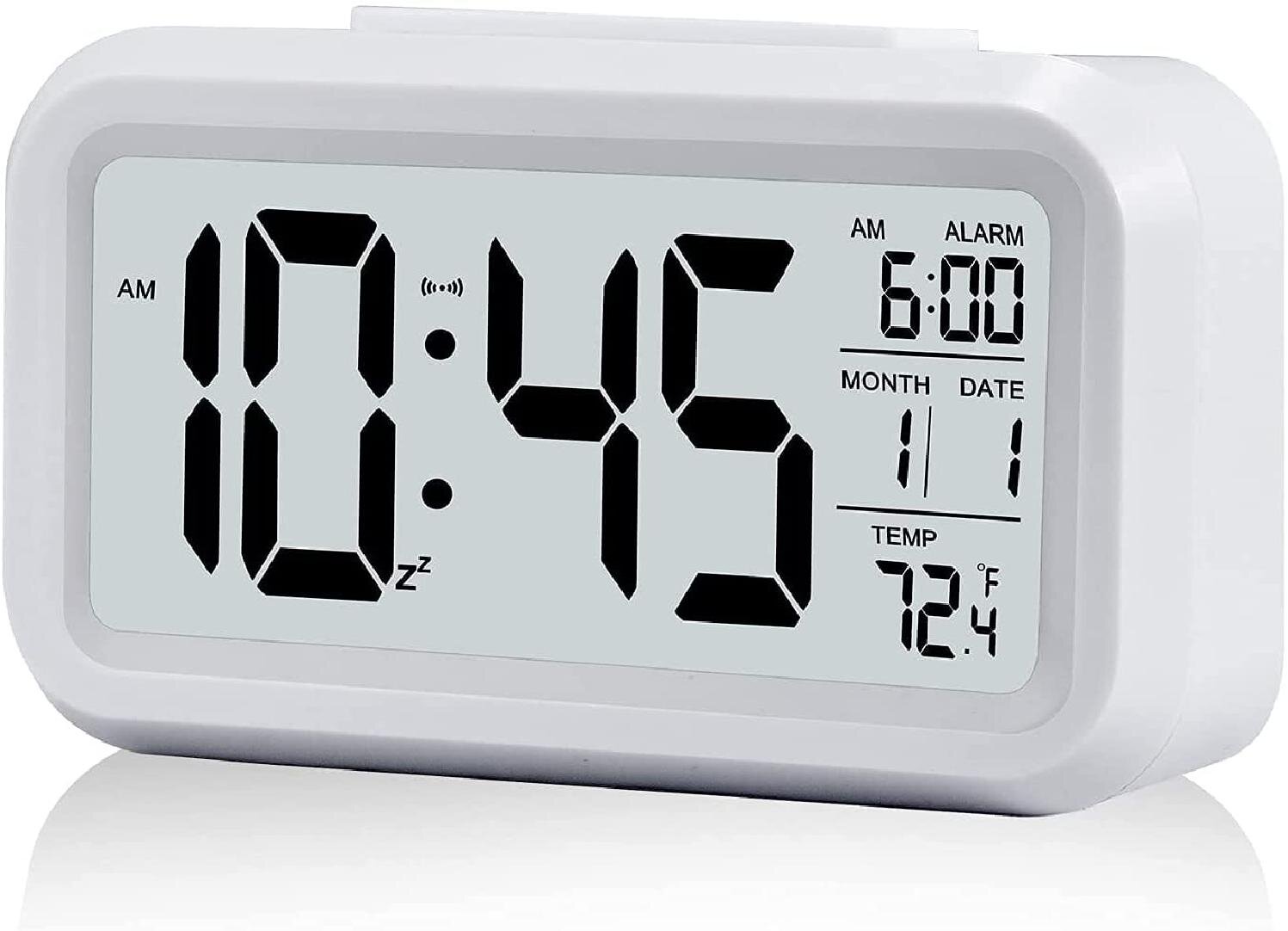 Digital Snooze Electronic Alarm Clock with LED Backlight Light Bedside Portable 