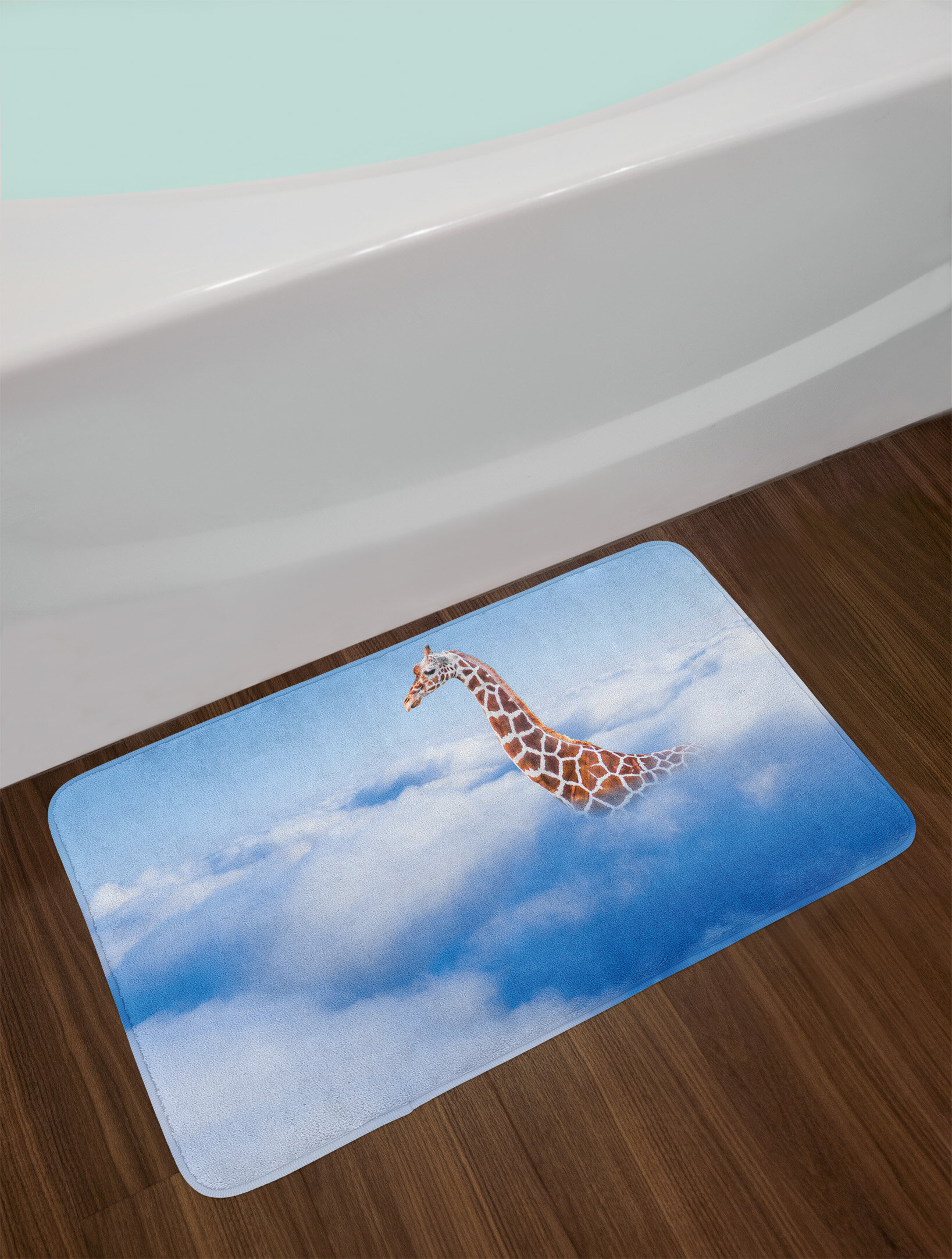 East Urban Home Giraffe Aerial Scene Of A Flying Animal In Fluffy